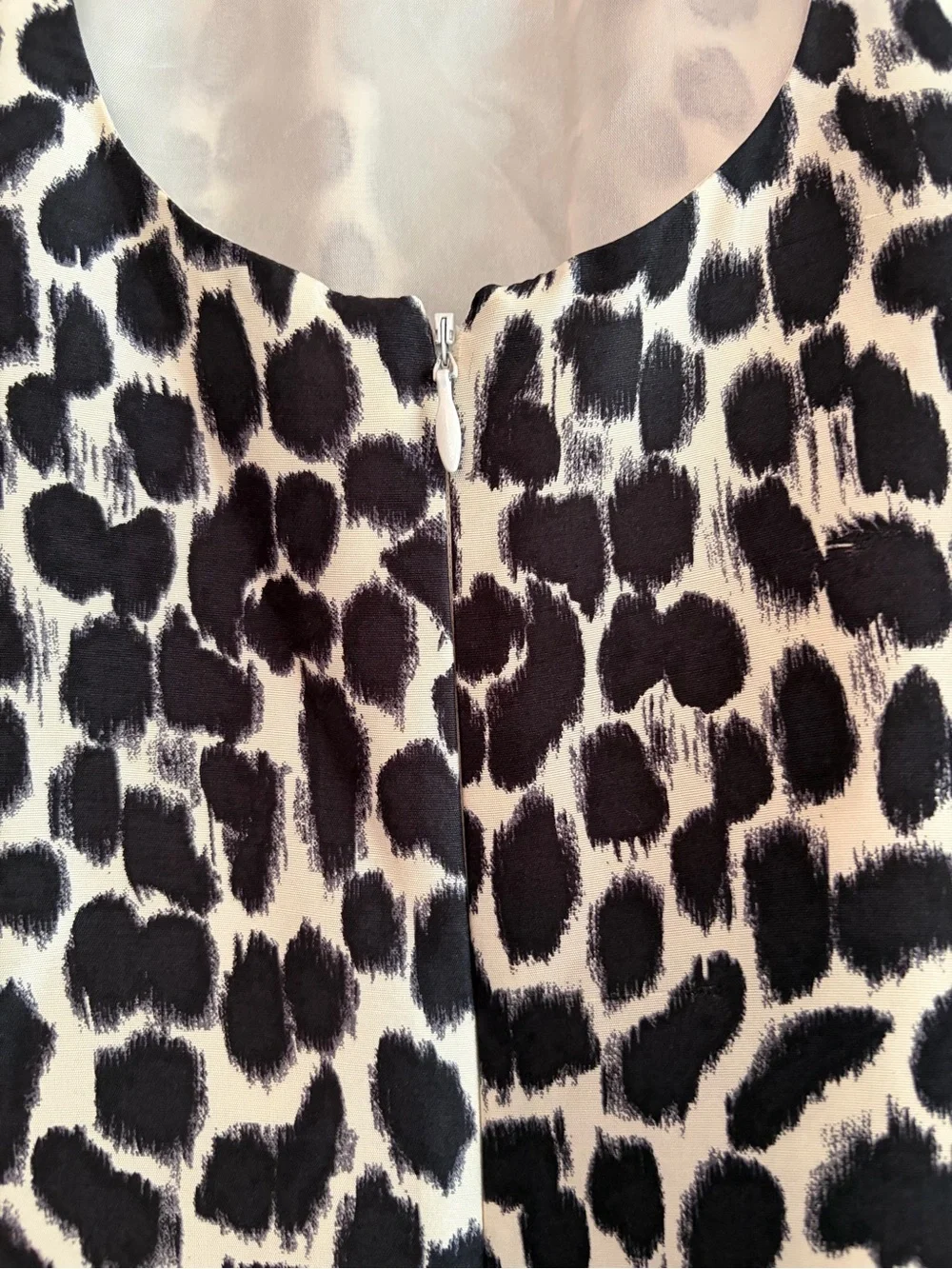 Kate Spade Dorothy Black Leopard Print‎ Bow Silk Shift Midi Dress Women’s Size 6